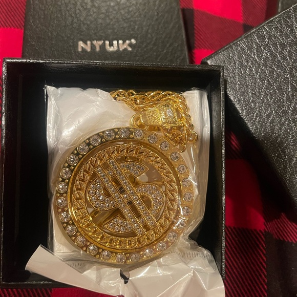 NYUK Costume Gold Chain for Men Spinner Dollar Sign Necklaces 36 Inches - Picture 5 of 6